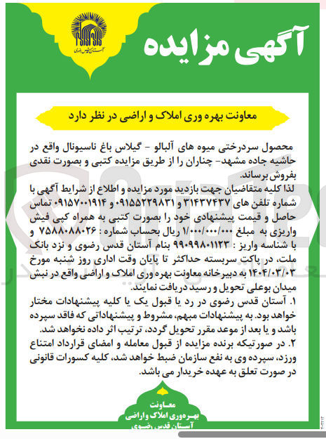 تصویر کوچک آگهی محصول سردرختی میوه های آلبالو - گیلاس باغ 