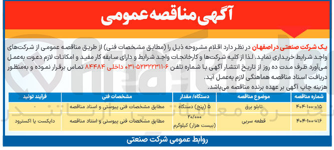 تصویر کوچک آگهی تابلو برق 
