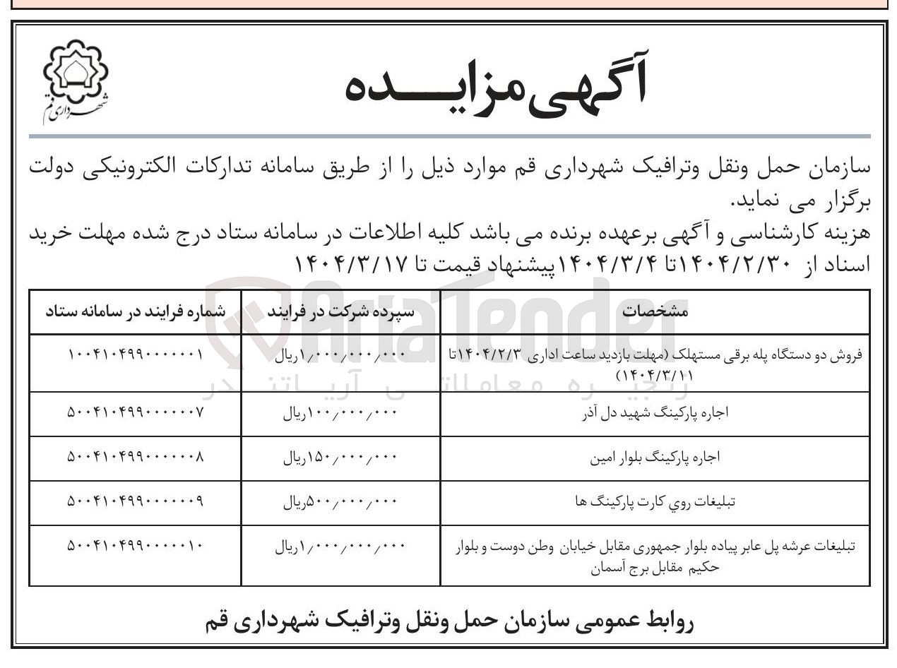 تصویر کوچک آگهی اجاره پارکینگ بلوار امین