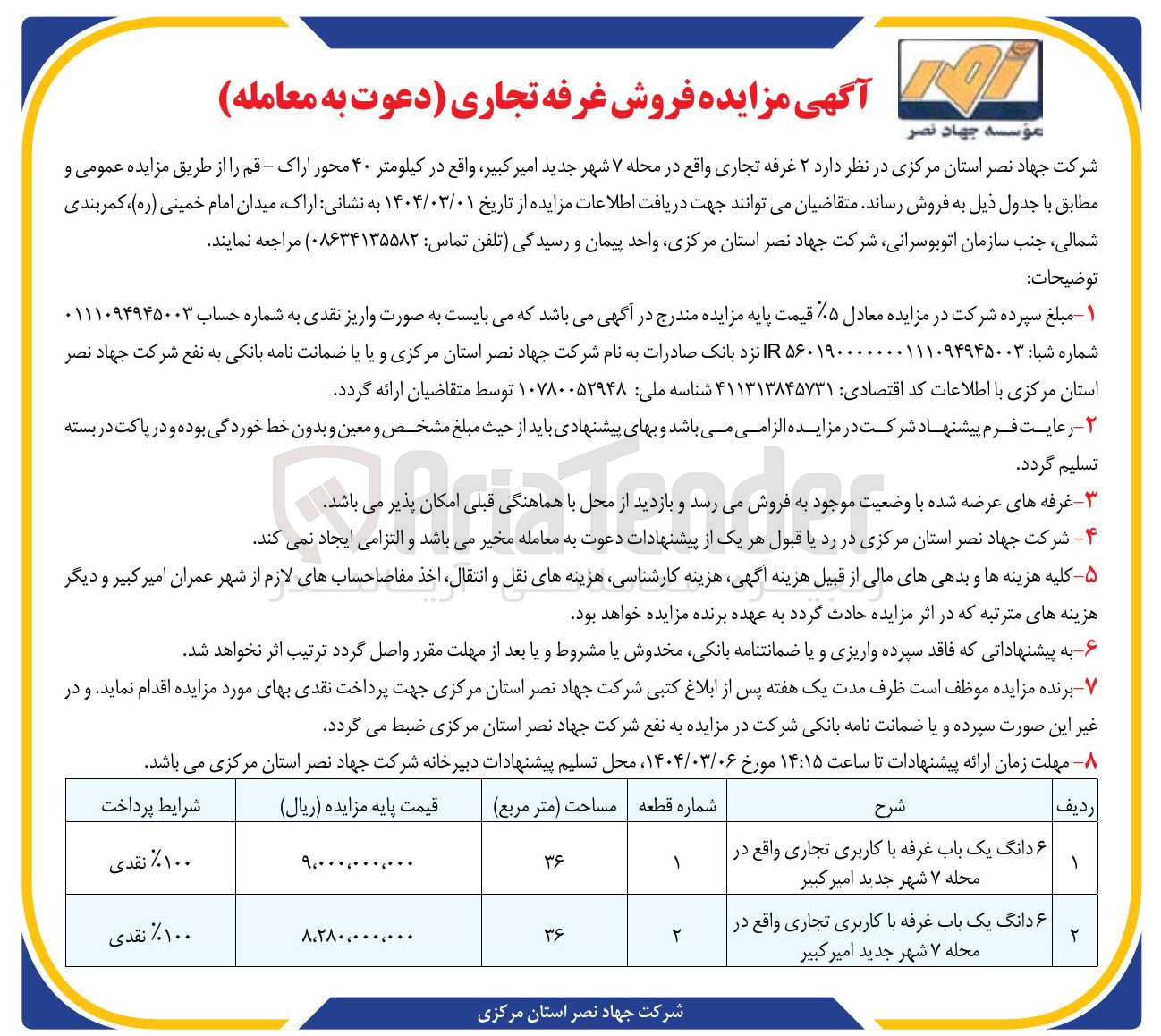 تصویر کوچک آگهی فروش ۲ غرفه تجاری