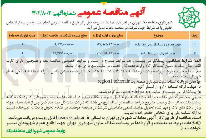 تصویر کوچک آگهی خرید کفپوش بتنی (فاز یک)