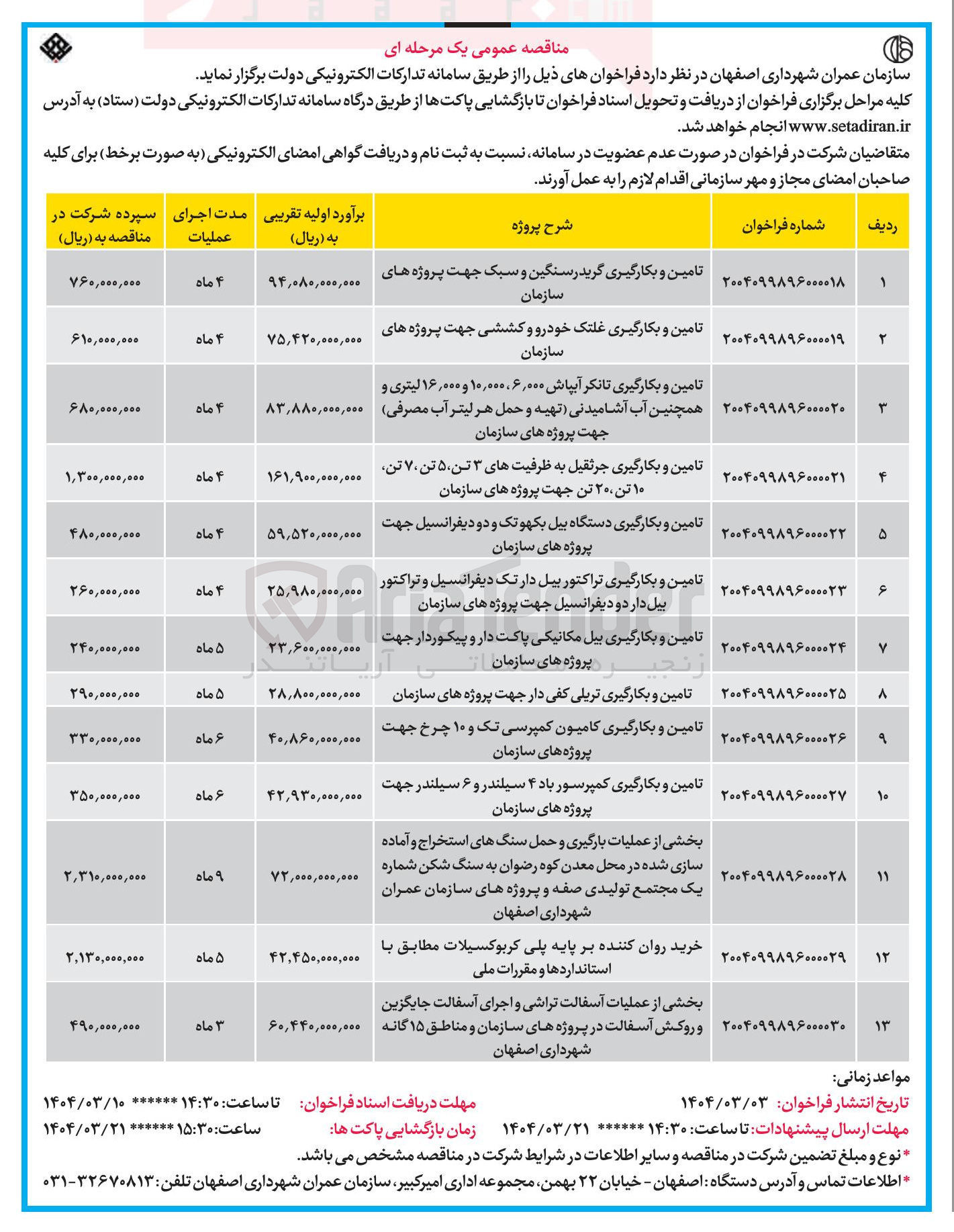 تصویر کوچک آگهی بخشی از عملیات بارگیری و حمل سنگهای استخراج و آماده سازی شده