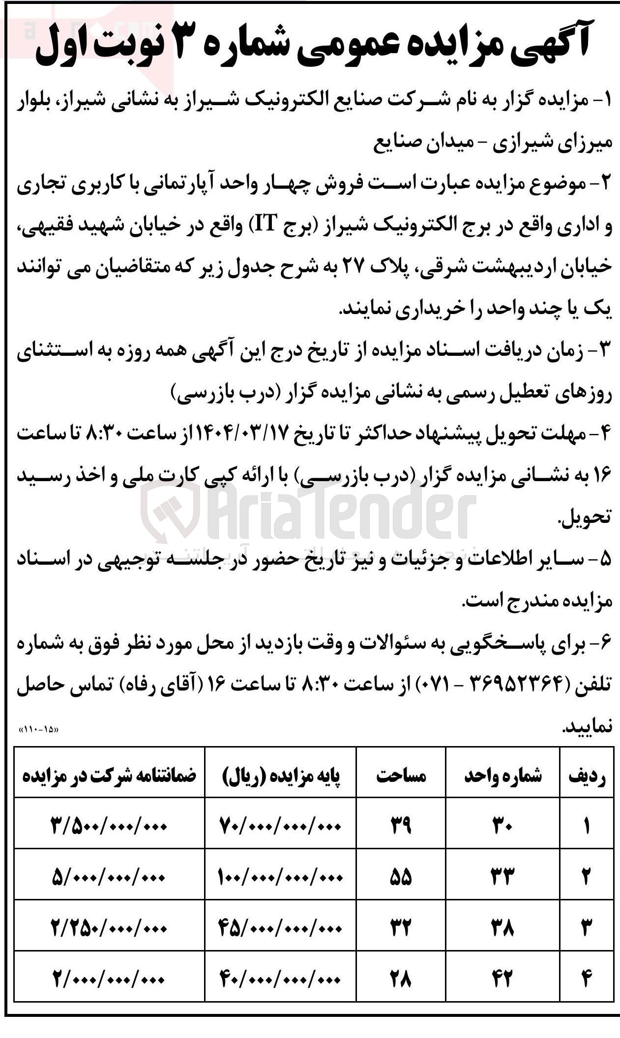 تصویر کوچک آگهی فروش چهار واحد آپارتمانی با کاربری تجاری و اداری