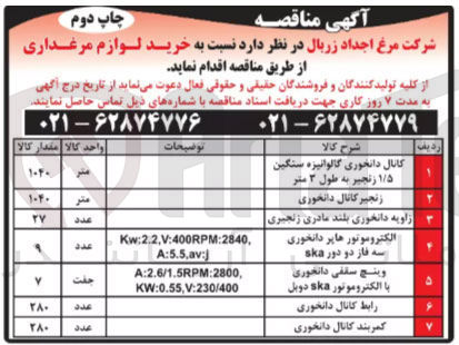 تصویر کوچک آگهی خرید 280 عدد رابط کانال دانخوری