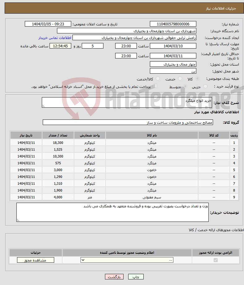 تصویر کوچک آگهی نیاز انتخاب تامین کننده-خرید انواع میلگرد 