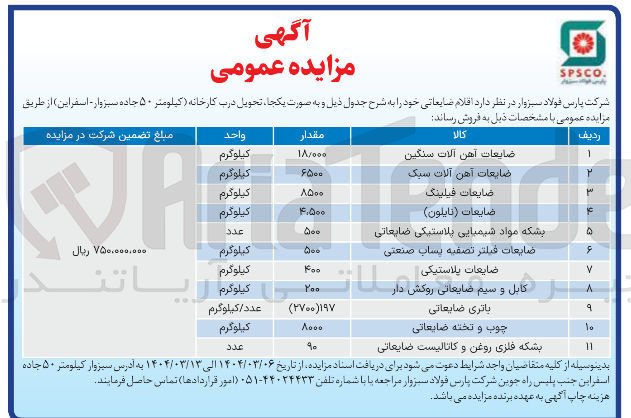 تصویر کوچک آگهی کابل و سیم ضایعاتی روکش دار 
