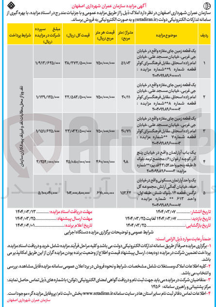 تصویر کوچک آگهی فروش املاک در 5 ردیف با کاربری تجاری و مسکونی