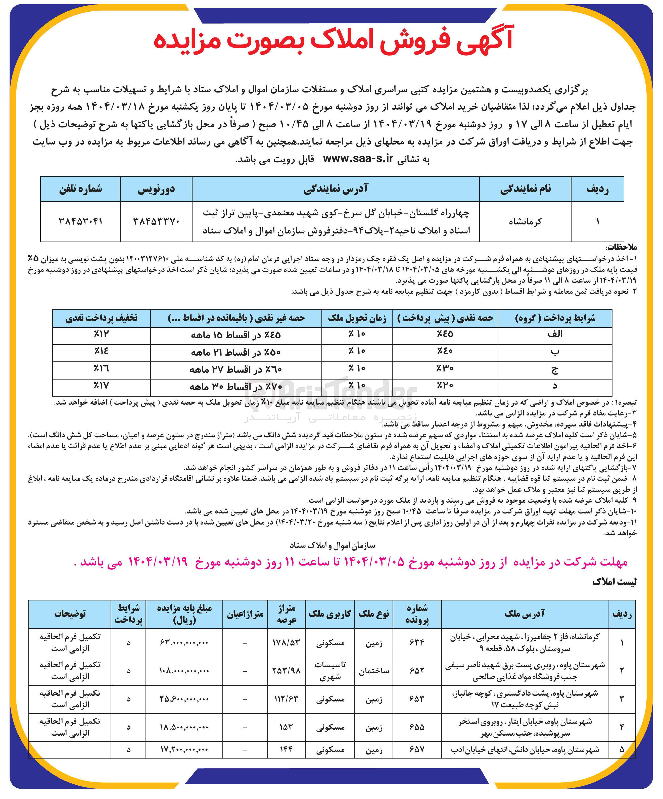 تصویر کوچک آگهی فروش املاک در 5 ردیف با کاربری مسکونی و تاسیسات شهری