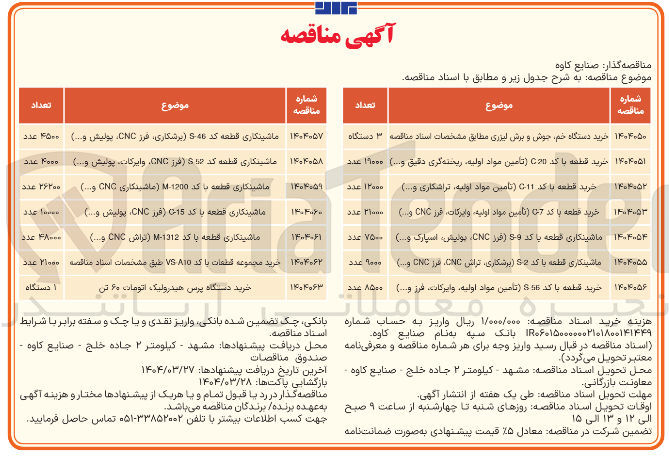 تصویر کوچک آگهی خرید قطعه با کد C-11 (تامین مواد اولیه ، تراشکاری و ... ) 