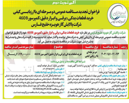 تصویر کوچک آگهی خرید قطعات یدکی برقی و ابزار دقیق ) کمپرسور 460B 
