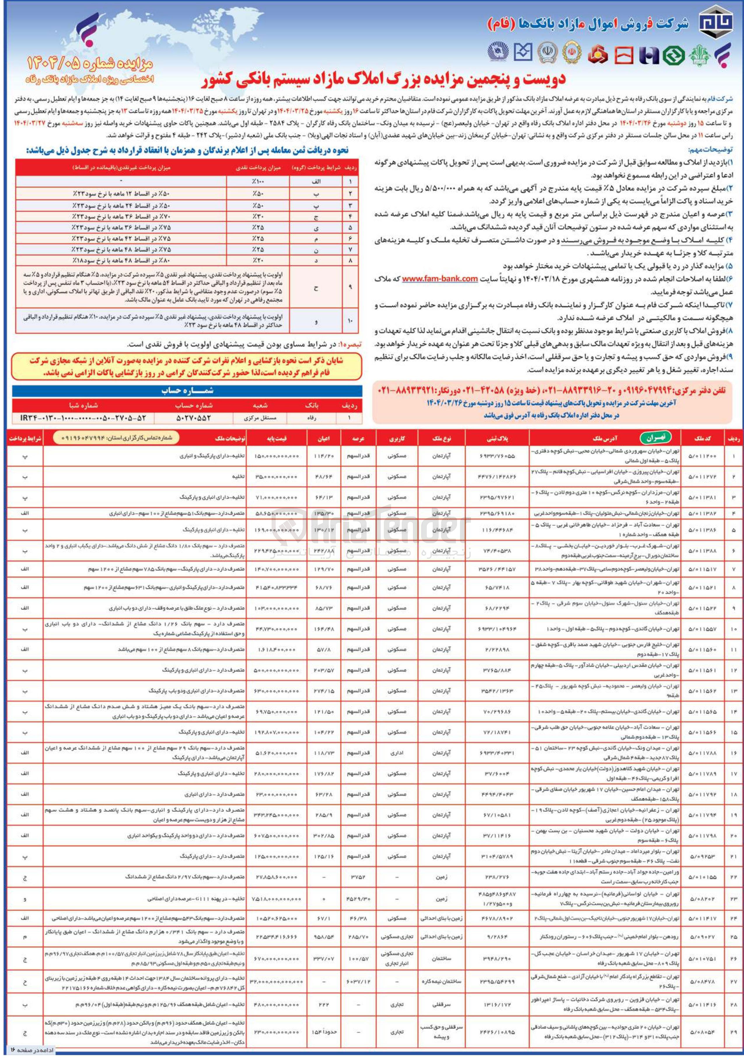 تصویر کوچک آگهی فروش املاک در 29 ردیف با کاربری مسکونی - اداری - تجاری