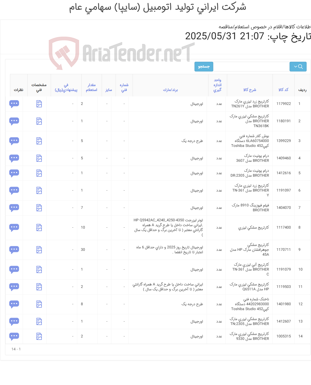 تصویر کوچک آگهی اقلام مصرفی ماشین های اداری