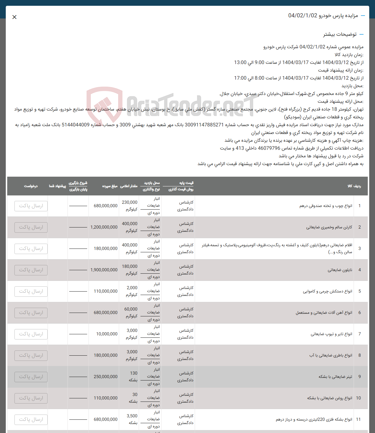 تصویر کوچک آگهی فروش  انواع چوب و تخته صندوقی در هم - کارتن سالم و خمیری ضایعاتی - اقلام ضایعاتی در هم نایلون کثیف و آغشته به رنگیت ظروف ، آلومینیومی پلاستیک و تسمه فیلتر سالن رنگ و .... - نایلون ضایعاتی -  انواع دستکش چرمی و کاموایی - انواع آهن آلات ضایعاتی و مستعمل - انواع تایر و تیوپ ضایعاتی - 
انواع باطری ضایعاتی با آب - تینر ضایعاتی با بشکه - انواع روغن ضایعاتی با بشکه - انواع بشکه فلزی 220 لیتری دربسته و درباز درهم 