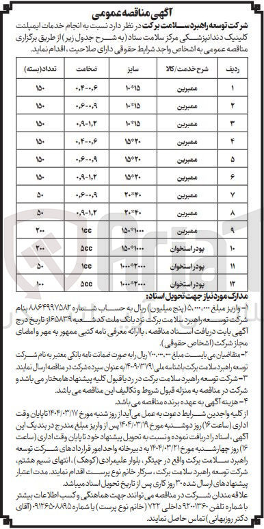 تصویر کوچک آگهی ممبرین سایز 10*15 به تعداد 150 بسته