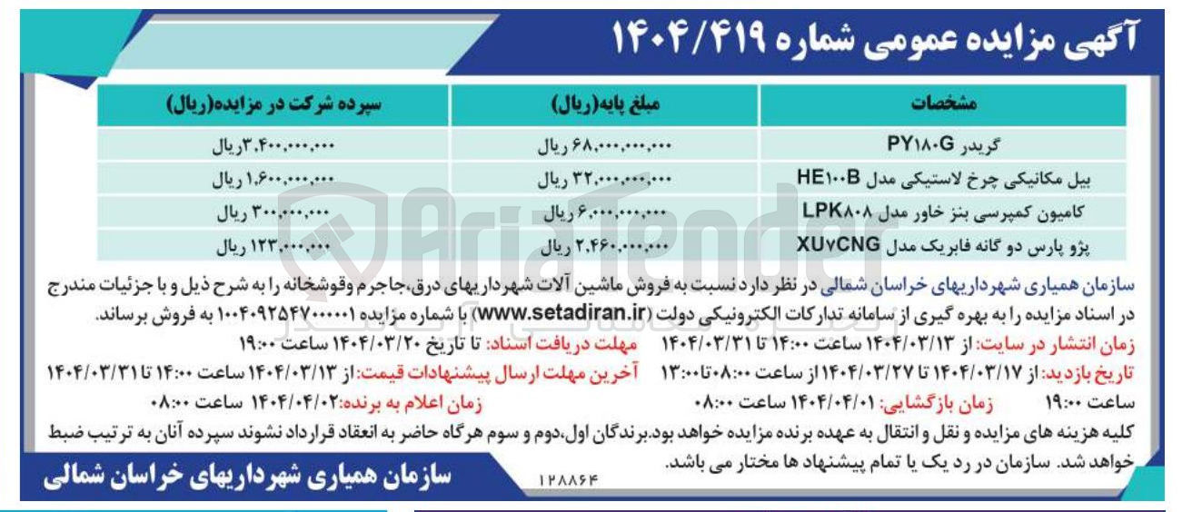 تصویر کوچک آگهی گریدر PY۱۸۰G 
