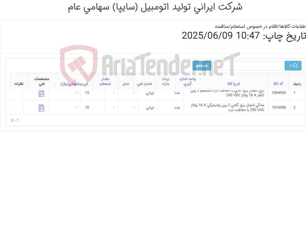 تصویر کوچک آگهی نری و مادگی اتصال
