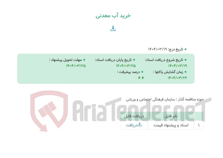 تصویر کوچک آگهی خرید آب معدنی