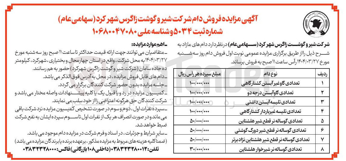 تصویر کوچک آگهی تعدادی گوساله نر قطع شیر دورگ گوشتی 
