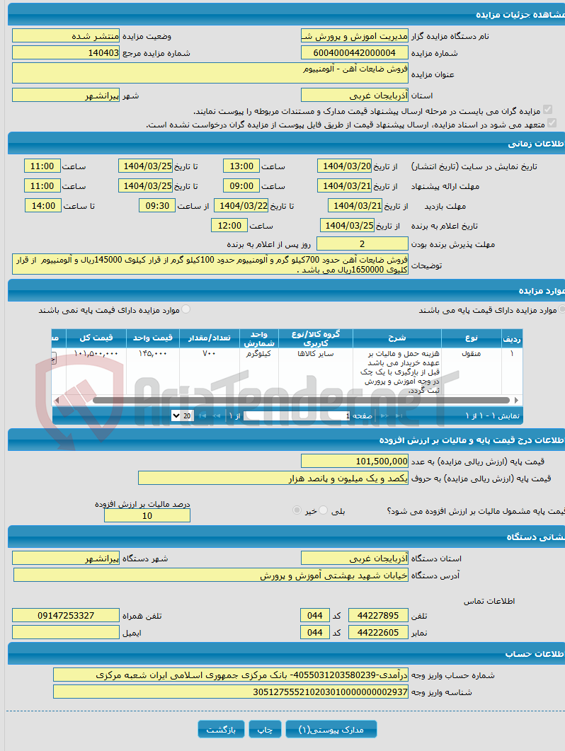 تصویر کوچک آگهی فروش ضایعات آهن - آلومنییوم