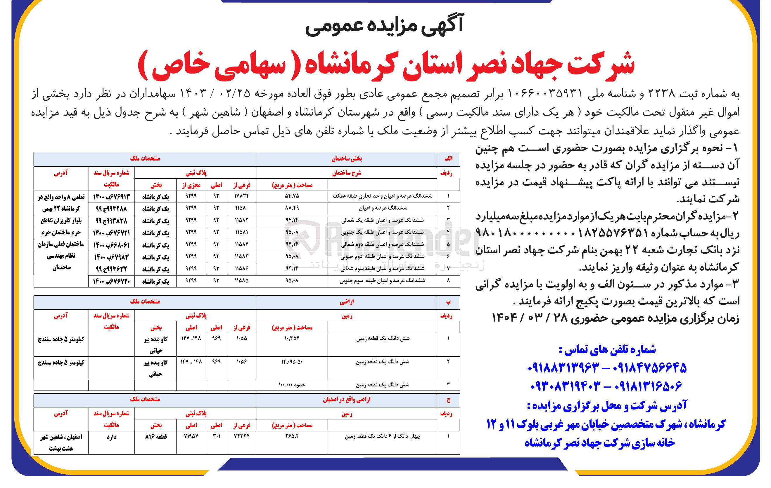 تصویر کوچک آگهی فروش اموال و املاک در 12 ردیف با کاربری تجاری مسکونی زمین