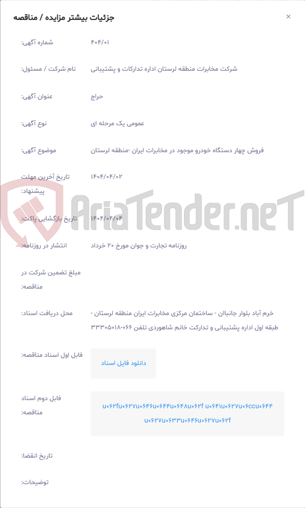 تصویر کوچک آگهی فروش چهار دستگاه خودرو موجود در مخابرات ایران -منطقه لرستان