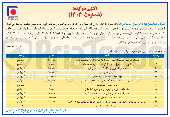 تصویر کوچک آگهی نایلون ضایعاتی 
