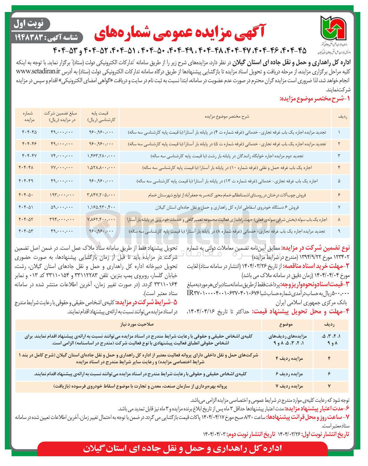 تصویر کوچک آگهی فروش ۶ دستگاه خودروی اسقاطی 