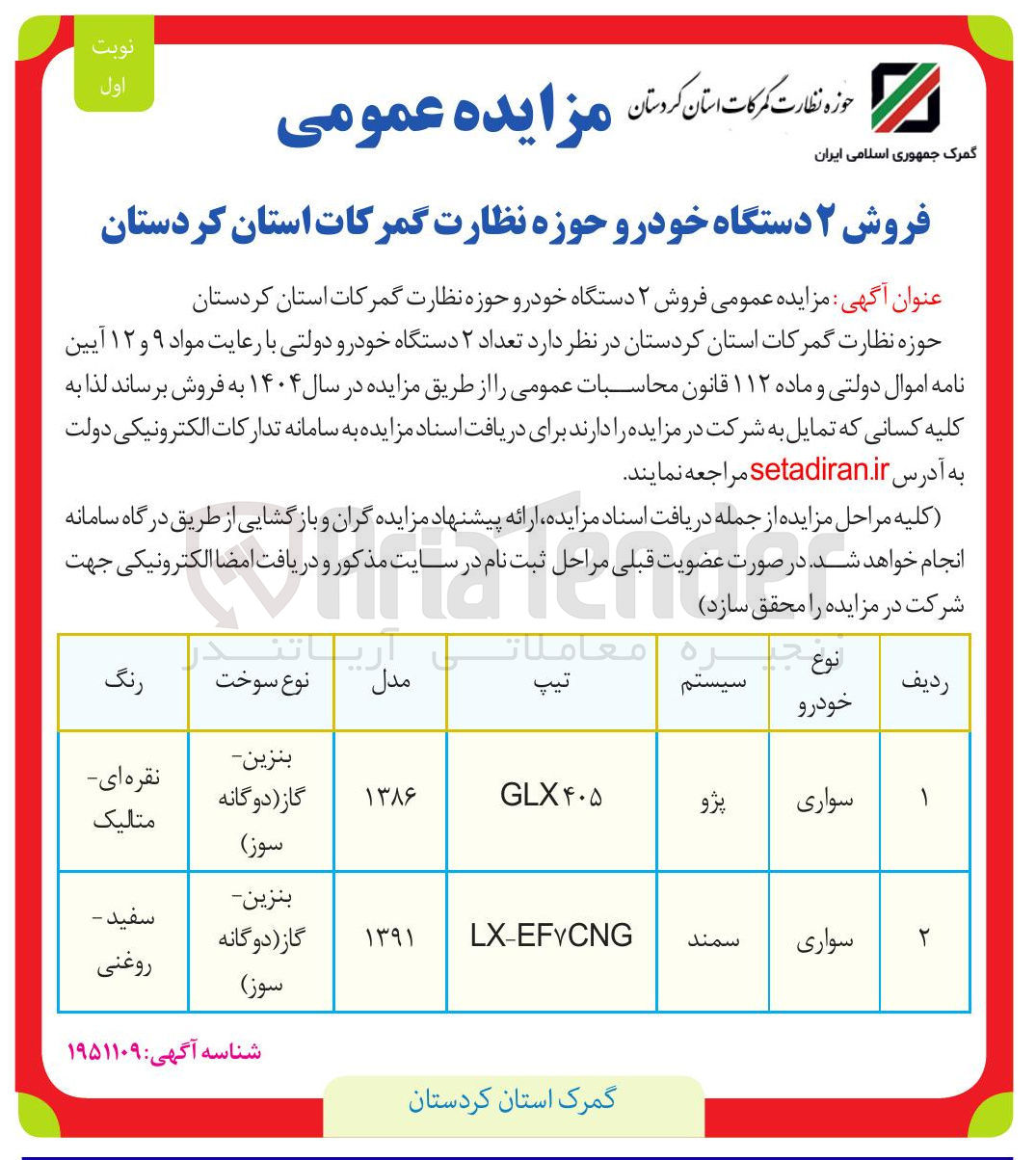 تصویر کوچک آگهی فروش دو دستگاه خودرو سواری (پژو و سمند)