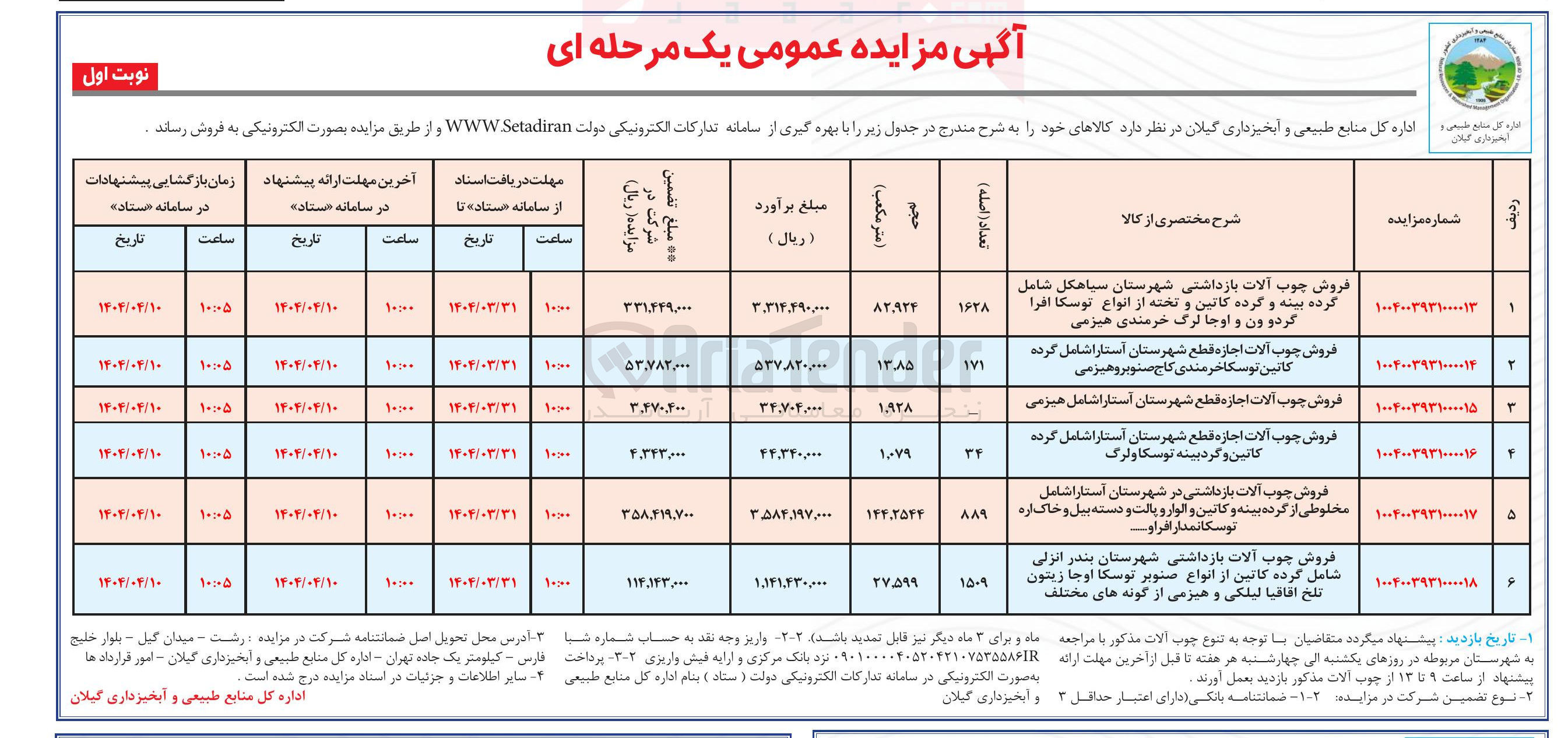 تصویر کوچک آگهی فروش چوب آلات بازداشتی 