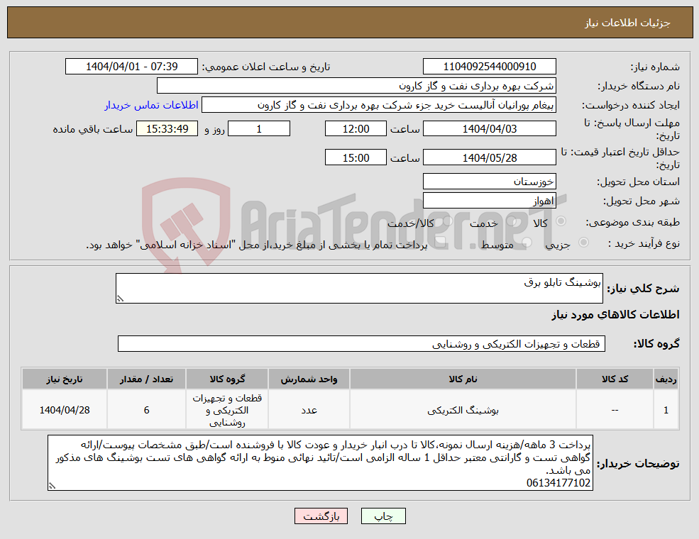 تصویر کوچک آگهی نیاز انتخاب تامین کننده-بوشینگ تابلو برق