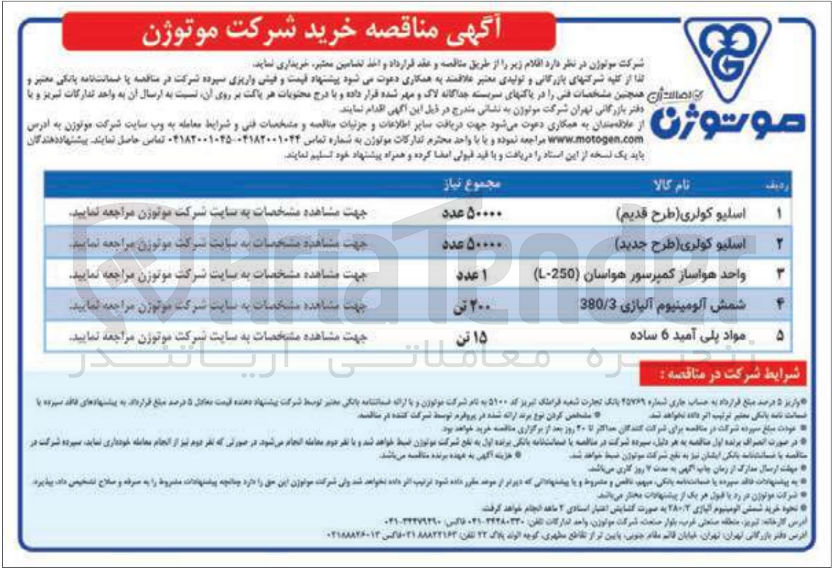 تصویر کوچک آگهی خرید شمش آلومینیوم آلیاژی 380/3 (200 تن)