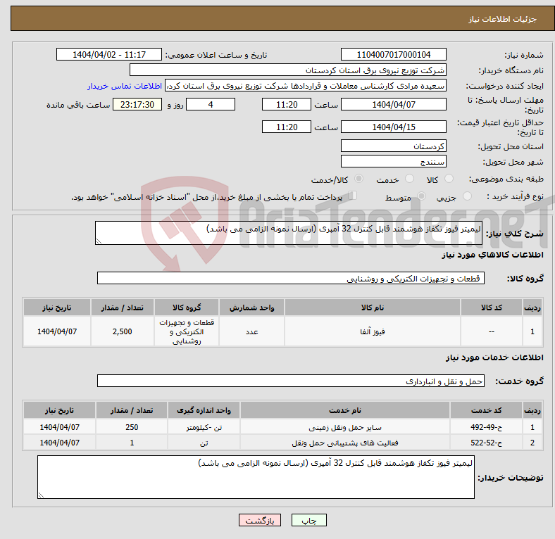 تصویر کوچک آگهی نیاز انتخاب تامین کننده-لیمیتر فیوز تکفاز هوشمند قابل کنترل 32 آمپری (ارسال نمونه الزامی می باشد)