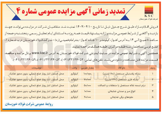 تصویر کوچک آگهی بشکه پلاستیکی مستعمل ( ۱۸۰ لیتری ) 
