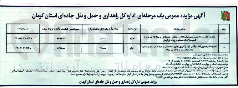 تصویر کوچک آگهی اجاره بدون اخذ سر قفلی غرف با کاربری تجاری - خدماتی به متراژ ۸ متر مربع با شماره پلاک ۲۵