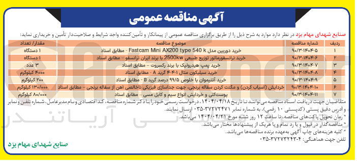 تصویر کوچک آگهی خرید یک دستگاه ترانسفورماتور توزیع طبیعی 2500 با برند ایران ترانسفو