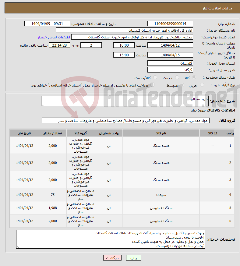 تصویر کوچک آگهی نیاز انتخاب تامین کننده-خرید مصالح