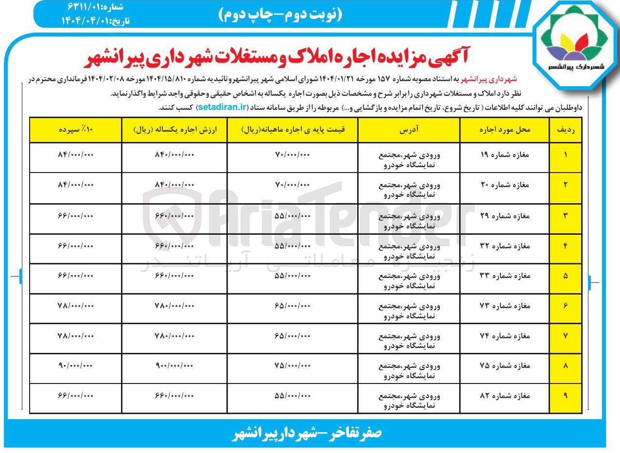 تصویر کوچک آگهی اجاره املاک و مستغلات