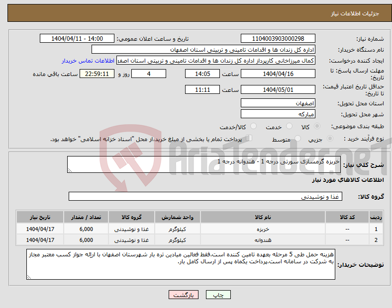 تصویر کوچک آگهی نیاز انتخاب تامین کننده-خربزه گرمساری سورتی درجه 1 - هندوانه درجه 1