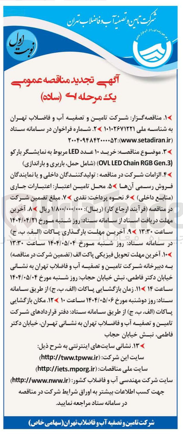 تصویر کوچک آگهی  خرید ۱۰ عدد LED مربوط به نمایشگر بار کو ( Gen.3 RGB Chain LED OVL ) ( شامل حمل باربری و باراندازی 
