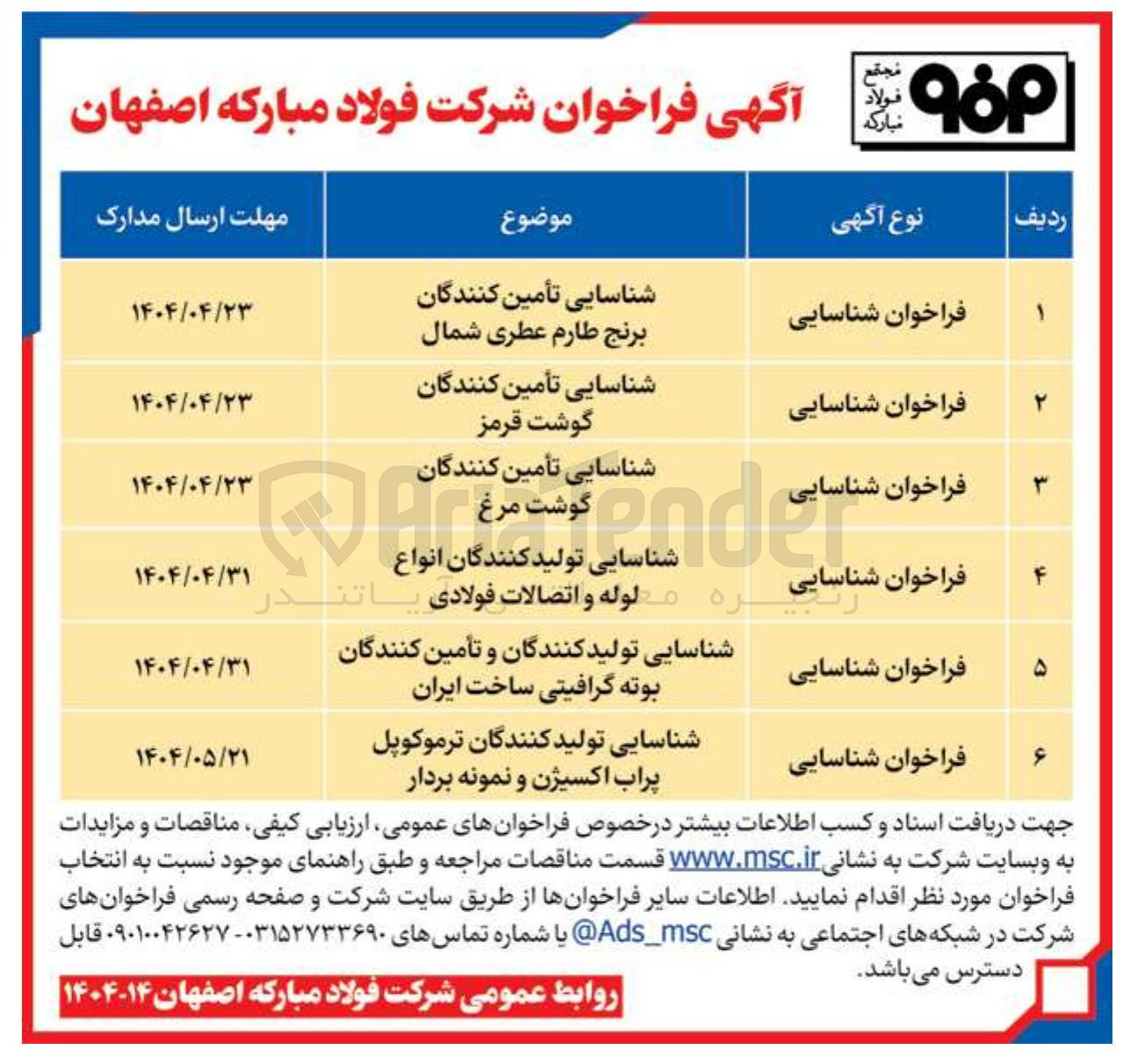 تصویر کوچک آگهی شناسایی تأمین کنندگان 
برنج طارم عطری شمال 