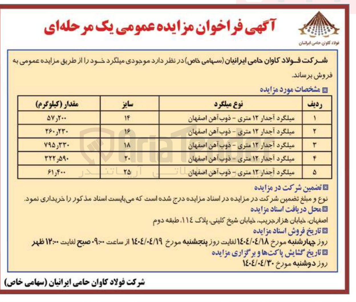 تصویر کوچک آگهی فروش میلگرد آجدار 12 متری در 5 سایز مختلف