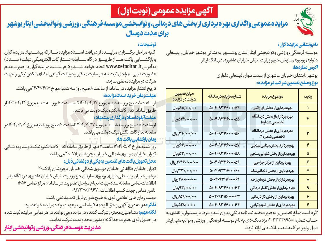 تصویر کوچک آگهی بهره برداری از مرکز جراحی