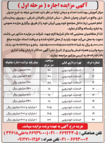 تصویر کوچک آگهی تعدادی غرفه