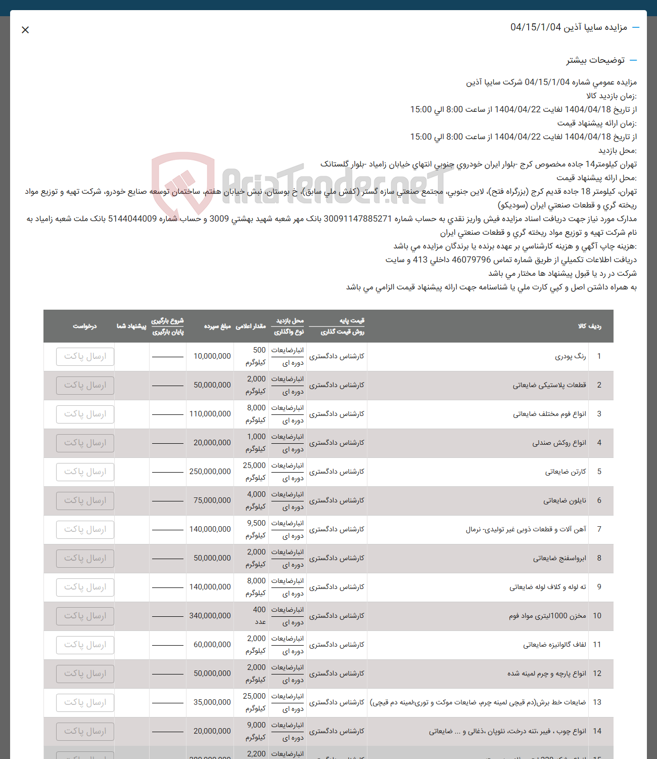 تصویر کوچک آگهی فروش رنگ پودری - قطعات پلاستیکی ضایعاتی - انواع فوم مختلف ضایعاتی - انواع روکش صندلی - کارتن ضایعاتی - نایلون ضایعاتی - آهن آلات و قطعات ذوبی غیر تولیدی نرمال - ابرواسفنج ضایعاتی -  ته لوله و کلاف لوله ضایعاتی - مخزن 1000 لیتری مواد فوم - لفاف گالوانیزه ضایعاتی - انواع پارچه و چرم لمینه شده - ضایعات خط برش دم ) قیچی لمینه چرم ضایعات موکت و نوری المینه دم ( قیچی ) - انواع چوب ، فیبر تنه درخت تلویان ، ذغالی و .... ضایعاتی 