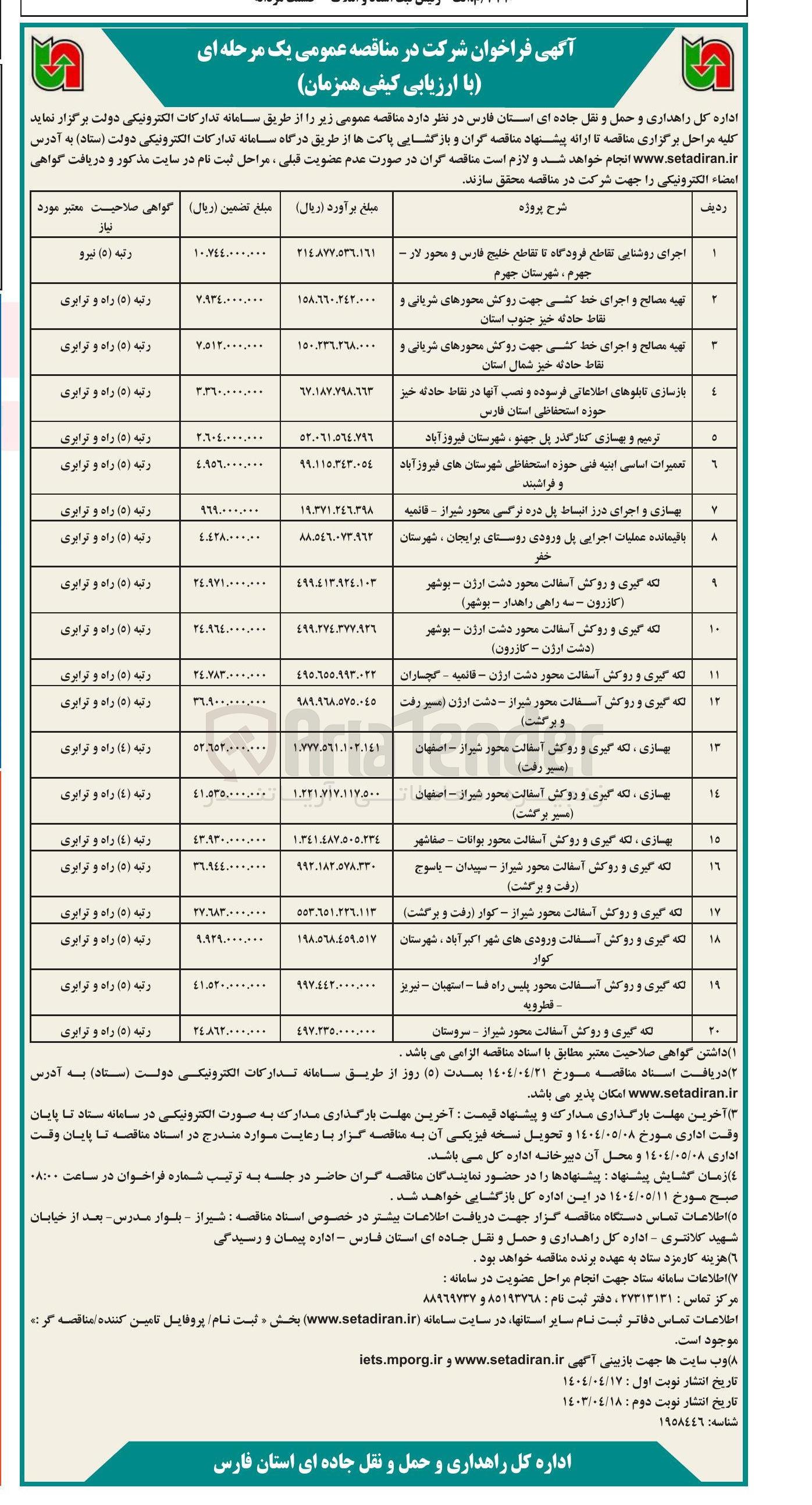 تصویر کوچک آگهی لکه گیری و روکش آسفالت