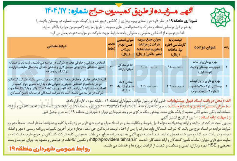 تصویر کوچک آگهی بهره برداری از خانه دوچرخه و پارکینگ 