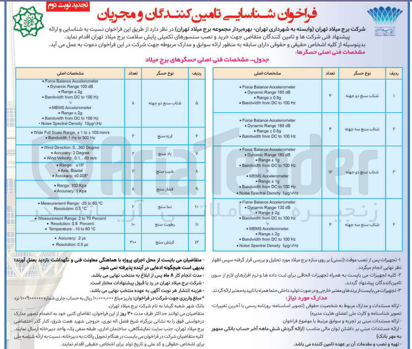 تصویر کوچک آگهی  خرید و نصب سنسورهای تکمیلی پایش سلامت