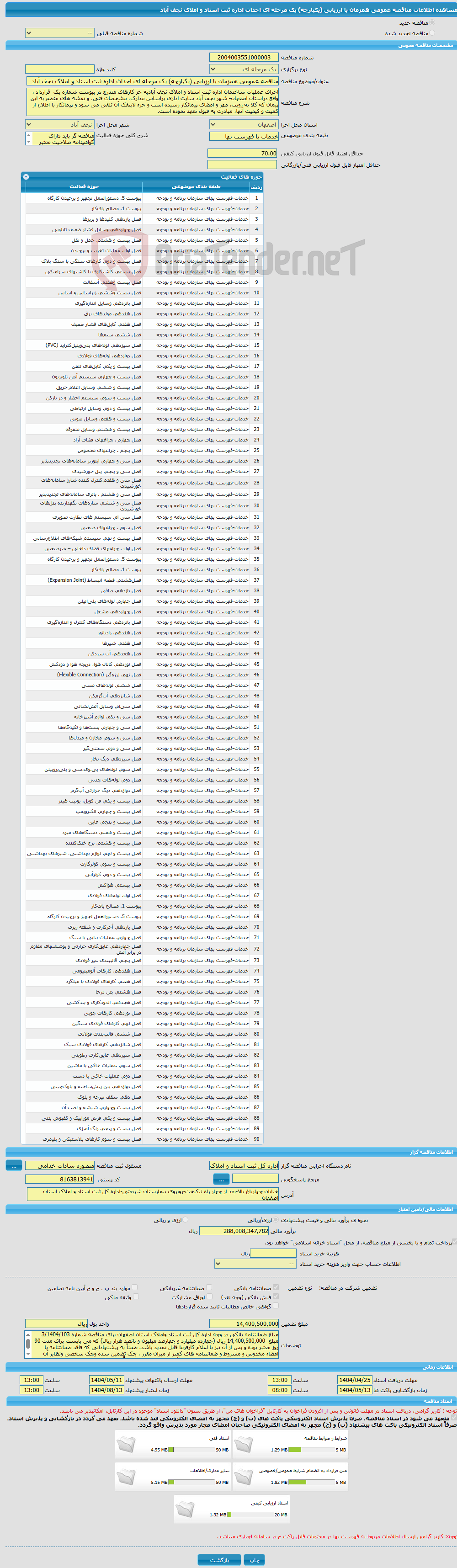 تصویر کوچک آگهی مناقصه عمومی همزمان با ارزیابی (یکپارچه) یک مرحله ای احداث اداره ثبت اسناد و املاک نجف آباد