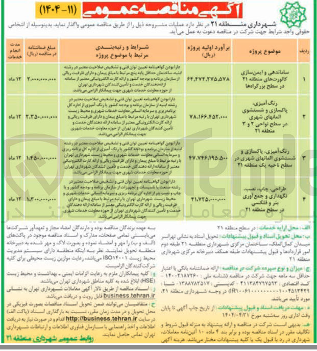 تصویر کوچک آگهی ساماندهی و ایمن سازی 