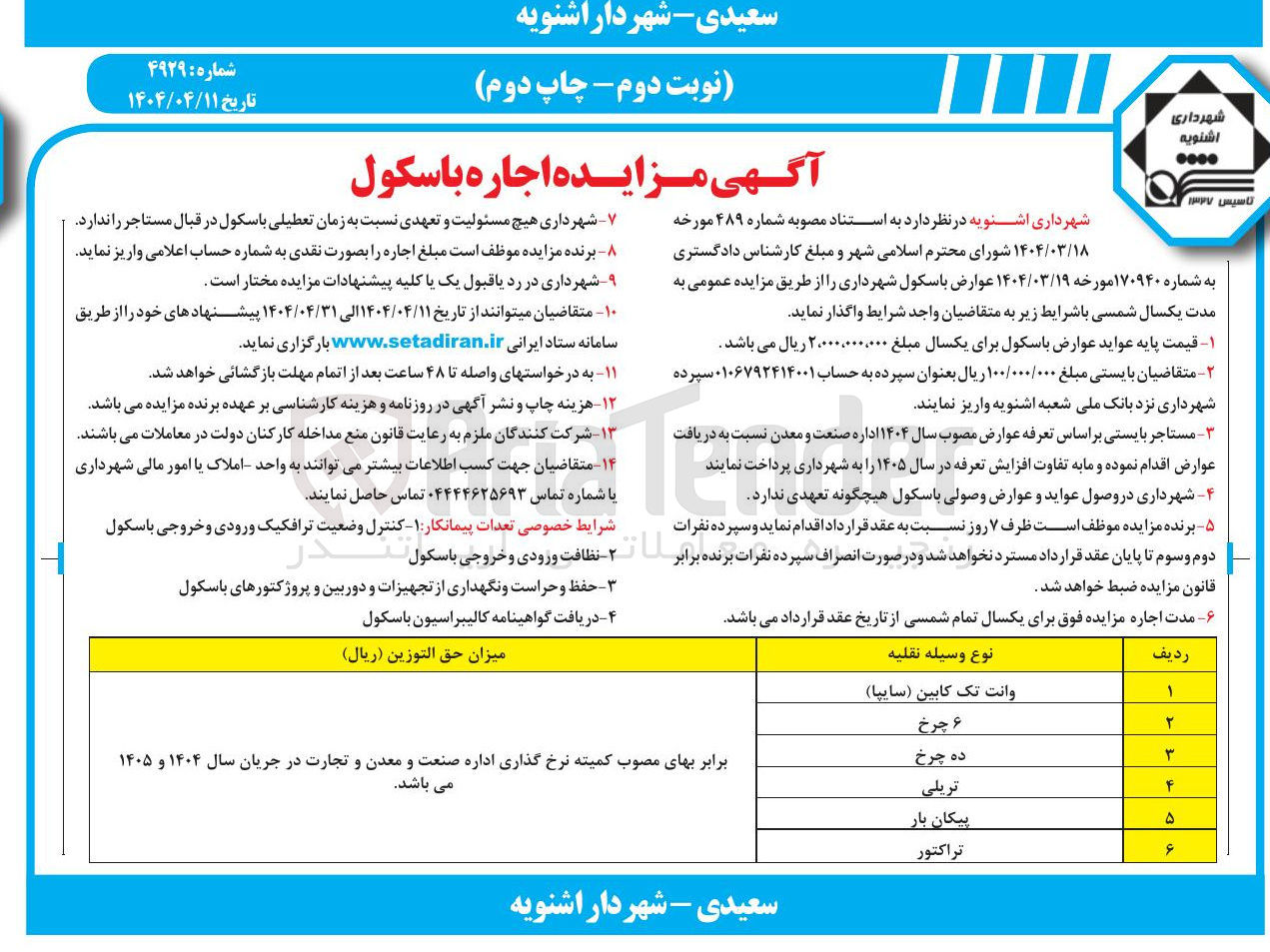 تصویر کوچک آگهی اجاره باسکول